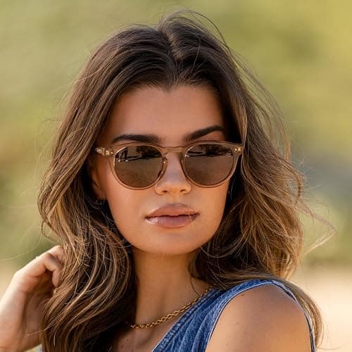 WearMe Pro Round Polarized Sunglasses for Women - Retro Classic UV400 Protection for Driving & Everyday Wear thumbnail 3