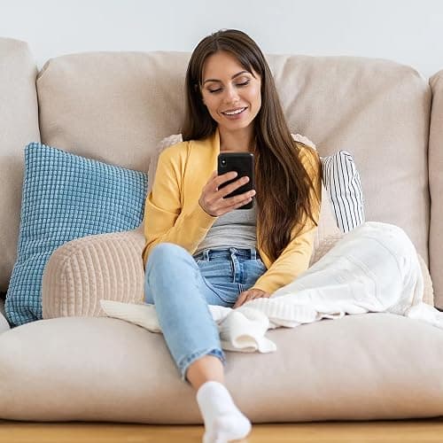 A Nice Night Reading Pillow Bed Wedge Large Adult Children Backrest with Arms Back Support for Sitting Up in Bed/Couch for Lounging Bedrest,Waffle Stereoscopic Design,Ivory thumbnail 4