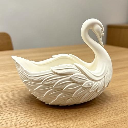 3D Printed Elegant Swan Organizer, Decorative Jewellery Tray, Makeup Holder | Hallway Bowl Resins Jewellery Dish Aesthetic Jewellery Bowl for Entryway Bedside Table Desk Office thumbnail 2