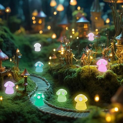 180 Pcs 18-Color Mini Resin Mushroom Figures,Glow in Dark Miniature Figurines Bulk for Fairy Garden,Dollhouse Décor,Terrarium & Scavenger Hunts - Tiny Mushroom Accessories with Realistic Details thumbnail 2