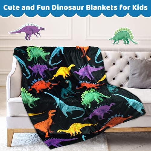 BOOPBEEP Kids Dinosaur Blanket for Boys Girls Room Decor Personalized Cute Toddler Throw Blanket Chiristmas Dinasour Birthday Year Old Gifts Toys 50x60 thumbnail 2