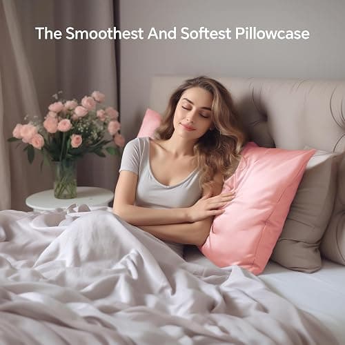 INFIIXSO Silk Pillow Cases 2 Pack Standard Size, Ultra Smooth & Soft Mulberry Silk Pillow Case for Hair and Skin, Breathable Cooling Silk Pillowcase with Hidden Zipper (Blush Pink, 20x26 Inches) thumbnail 8