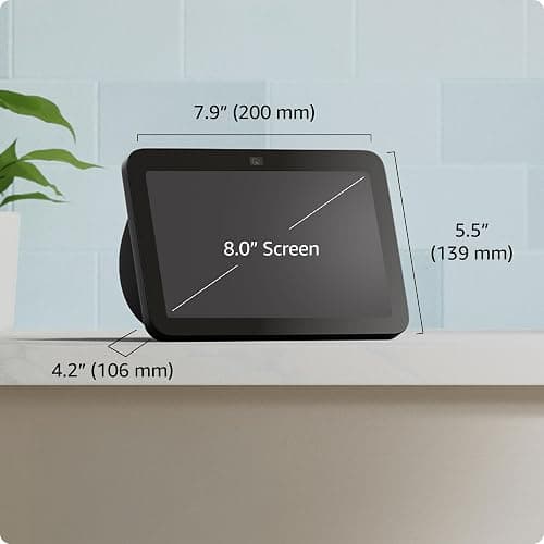 Amazon Echo Show 8, With Spatial Audio, Smart Home Hub, ideal for open living spaces, includes Alexa, Glacier White thumbnail 3