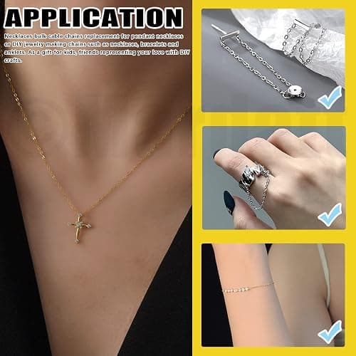 Mardatt 247Pcs 6 Colors 60ft Metal Jewelry Making Chains with Jewelry Pliers Lobster Clasps and Open Jump Rings, Jewelry Findings Supplies for Necklace Earring Bracelet DIY Craft thumbnail 7