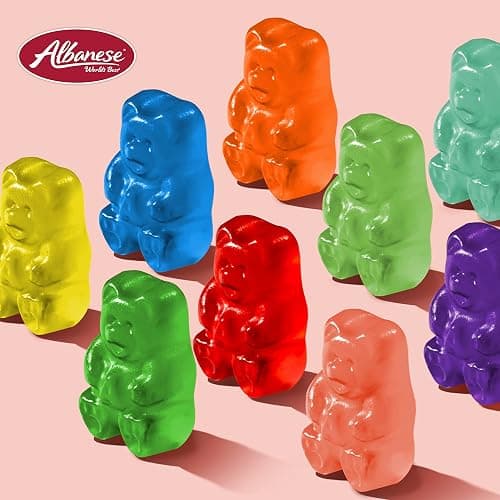 Albanese Candy, Wild Cherry Gummi Bears, 5-pound Bag | Soft and Chewy Gummies, Gluten Free, Fat Free | Natural Flavor & Color | Perfect for Birthday Parties and the Classroom thumbnail 8