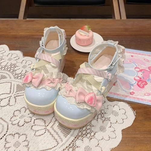 Pink Platform Mary Jane Shoes for Women - Y2K Lolita Style Chunky Heel Cute Oxford Pumps, Trendy School & Cosplay Footwear thumbnail 6