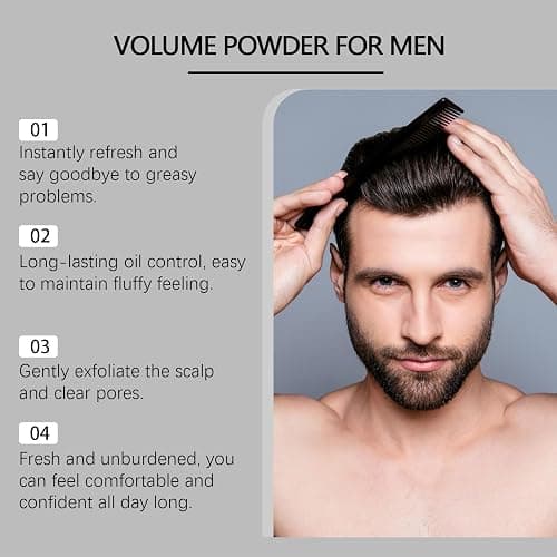 Texture Volume Powder for Men, Easy to Apply Instantly Adds Texture & Volume, All Natural Ingredients, Strong Hold, Hair Powder for Men 40g (2PC) thumbnail 7