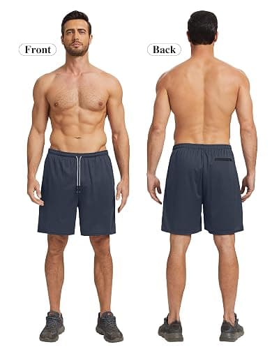HOPLYNN 5 Pack Mens 2 in 1 Running Shorts with Liner, Quick Dry Workout Training Gym Athletic Sport Shorts with Pockets thumbnail 2