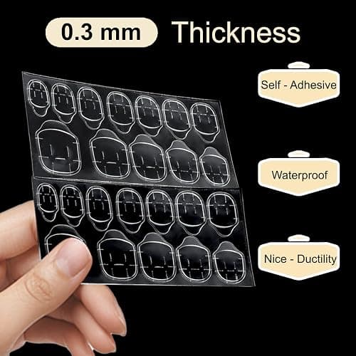 DOCVOEOMH 1440PCS Press on Nail Adhesive Tabs - 60 Sheets with 12 Sizes, Nail Sticky Glue Tabs for Press on Nails, Stickers for Artificial Fake Nails for Home/Salon Use thumbnail 3