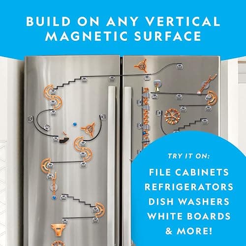 National Geographic Magnetic Marble Run - 150-Piece STEM Building Set for Kids & Adults with Magnetic Track & Trick Pieces & Marbles for Building A Marble Maze, STEM Project (Amazon Exclusive) thumbnail 3