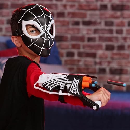 SPIDER-MAN Marvel Symbiote Tri-Shot Blaster & Mask, Role Play Gauntlet & Mask for Costume Additions, Super Hero Toys for Kids Ages 5+ thumbnail 7