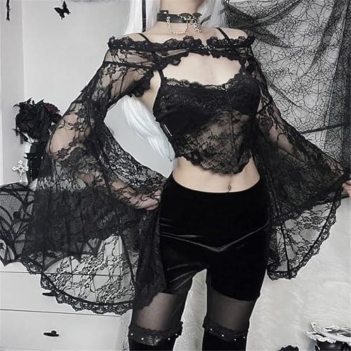 Punk Shrug for Women or Teen Girls Gothic Goth Crop Top thumbnail 3