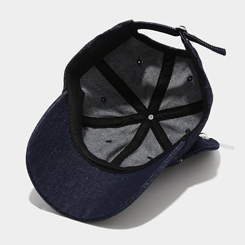 Y2K Fox Ears Baseball Cap with Iron Ring Unisex Denim Dad Hat Animal Ears Grunge Aesthetic Hat thumbnail 5