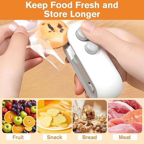 Mini Bag Sealer, 2026 2-in-1 USB-C Rechargeable Snack Bag Sealer, Magnetic Food Sealer with Cutter Bag Resealer Machine Handheld Heat Sealer for Plastic Snack Bags Freshness thumbnail 7