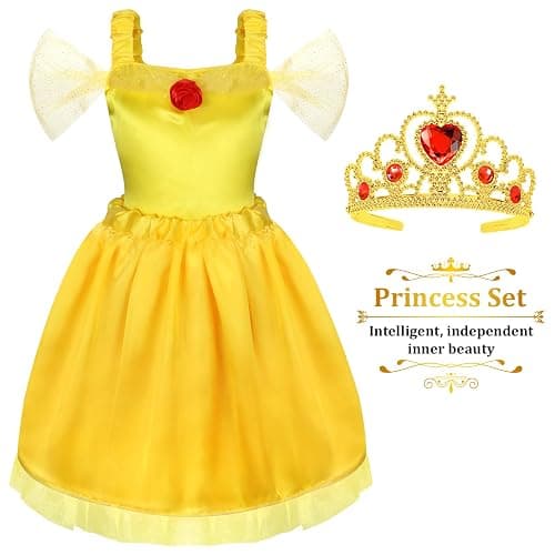 LIMIROLER Princess Dress Up Clothes for Little Girl Role Play Costume Gift Set Princess Dress Up Toys for Toddler Girls thumbnail 8