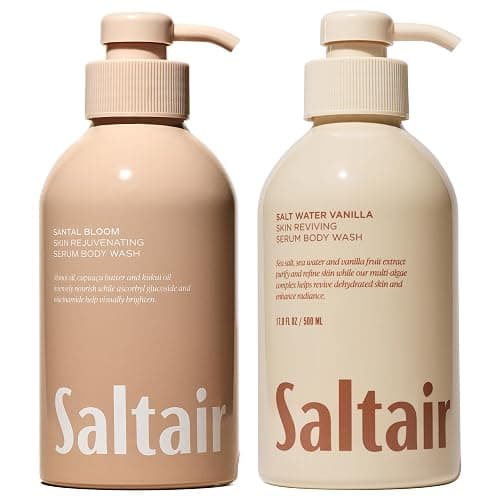 Saltair Body Wash Variety Pack – Santal Coconut: Santal Bloom & Salt Water Vanilla – Moisturizing Body Wash – Scented Shower Gel for Women and Men – 2x 17oz – Paraben & Cruelty-Free - Image 1
