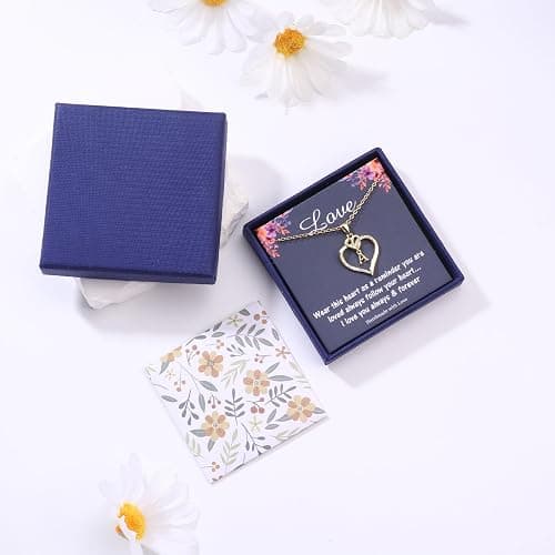 STORUP Mothers Day Gifts - Heart Initial Necklaces for Women Girls Gift, 14K-Gold-Plated Initial A-Z Heart Necklaces for Teen Girl Jewelry Birthday Mothers Day Gifts for Mom Wife Her thumbnail 6