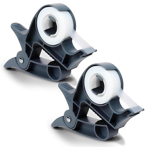 Wrap Buddies Tabletop Gift Wrapping Tool — Wrap Buddies Adjustable Paper Clamps with Tape Dispenser for Wrapping, Crafts, & Holiday Projects — Fits Most Tables & Countertops — Slate Grey, Set of 2 - Image 1