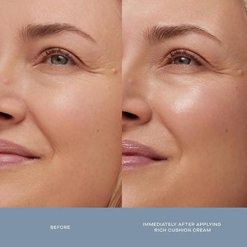 Summer Fridays Rich Cushion Face Cream - Ultra Plumping Barrier Repair Cream + Makeup Primer - Infuses Skin with Rich Hydration from Glycerin + Squalane - Non-Comedogenic + Fragrance-Free (1.69 Oz) thumbnail 4