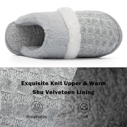 Cozy Slippers for Women Indoor and Outdoor Fuzzy House Shoes with Memory Foam Anti-Skid Sole Gifts for Women Mom Ladies thumbnail 5