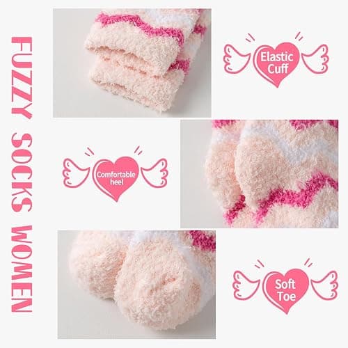 Tavaleu Fuzzy Socks for Women, Fluffy Socks Women, Winter Cozy Sock, Warm Slipper Home Sleeping Sock for Womens thumbnail 4