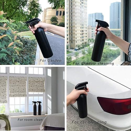 Cindy's Tape Plastic Spray Bottles Black for Cleaning Solutions 16 oz (Pack of 4), Heavy Duty Opaque Refillable Reusable Empty anti-degradation Leak-proof Sprayers for Home Garden Plant Kitchen thumbnail 5