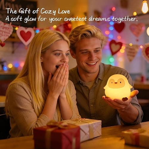 Emmanoth Penguin  Light, Squishy Silicone Touch Lamp with 2 Brightness Levels, Up to 50H Battery, 30-Min Auto-Off Timer, Soft Glow Bedside Nursery Lamp thumbnail 5