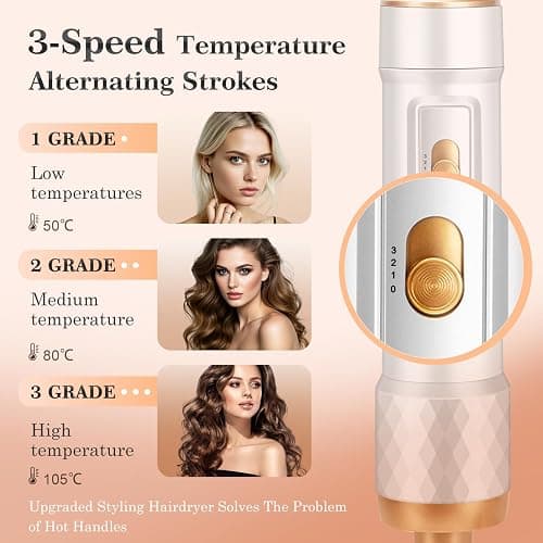 Hair Styler 5 in 1, Hot Air Stylers Hair Dryer Set – with Curlers, Straighten, Volumise, Smooth and Dry, for All Hair Types, Negative Ion Hair Care, Reduce Frizz and Boost Shine(White) thumbnail 5
