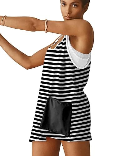 VIUTIL Womens Athletic Dress Built in Shorts Hot Shot Mini Dress Spaghetti Straps Tennis Workout 2026 Summer Romper Dress thumbnail 4
