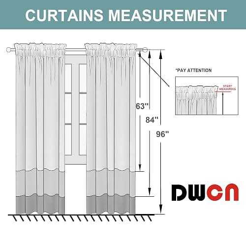 DWCN Blackout Curtains for Bedroom Living Room 42 x 84 Inch Long Ivory | 2 Panels Set, Room Darkening, Thermal Insulated, Light Blocking, Rod Pocket Drapes, Noise Reducing Window Treatments thumbnail 2