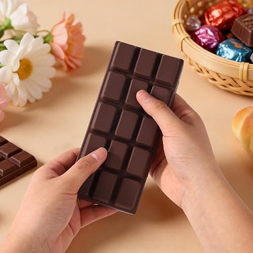 Sinbana Slow Rising Chocolate Bar Squishy, Fake Chocolate Squeeze Plaything | Squishy Slow Rise Soft Realistic Giant Food Fidget Toy Suitable for Adults Office Home Desk Focus and Party Favor (Brown) thumbnail 6