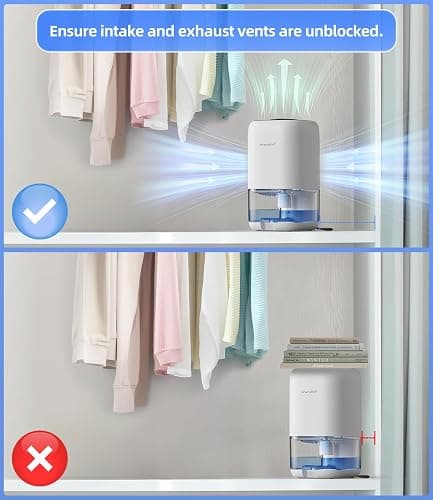 Dehumidifier,TABYIK 35 OZ Small Dehumidifiers for Room for Home, Quiet with Auto Shut Off, Dehumidifiers for Bedroom (280 sq. ft), Bathroom, RV, Closet thumbnail 7
