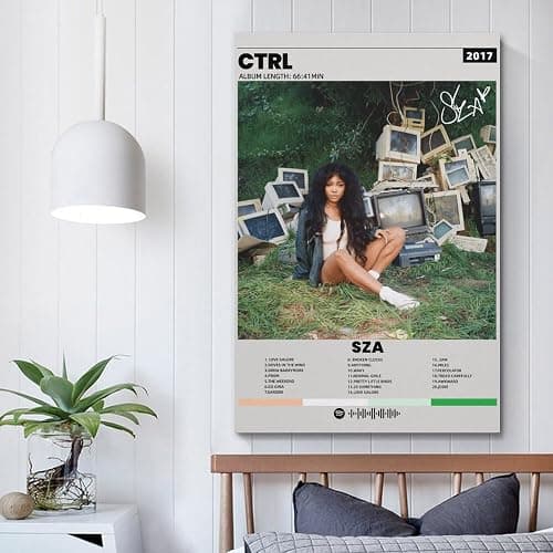 KJDSMOM SZA-CTRL album Posters Wall Art For Living Room And Bed Room Pop Music Canvas Prints Aesthetic08x12inch(20x30cm) Unframe-style thumbnail 5