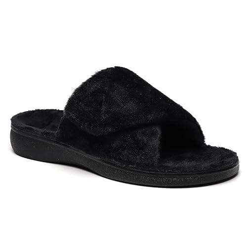 SOLLBEAM Women's Plantar Fasciitis Fuzzy House Orthopedic Adjustable Slippers With Arch Support Orthotic Heel Cup Sandals For Ladies thumbnail 7