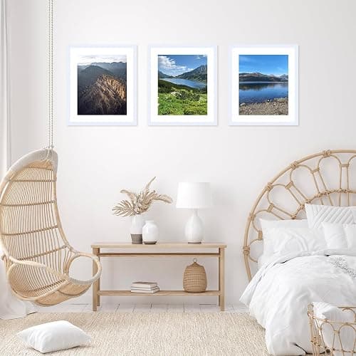 JCJMY 20x25 Picture Frame with 16x20 Mat, Display Photo 16x20 with Mat or 20 x 25 Without Mat, Wall Hanging Large 20 by 25 Poster Frame with Plexiglass, White thumbnail 2