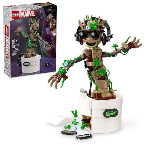 LEGO Marvel Dancing Groot, Guardians of the Galaxy Toy, Buildable Birthday Gift, Marvel Toy, Super Hero Hand-Operated Interactive Playset, Marvel Gift for Kids, Animated Groot Figure, 76297 - Image 1