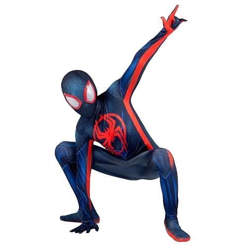 Marvel Miles Morales: Spider-Man Official Youth Deluxe Zentai Costume - Stretch Spandex with Hidden Zippers and Wrist Slits - Image 1