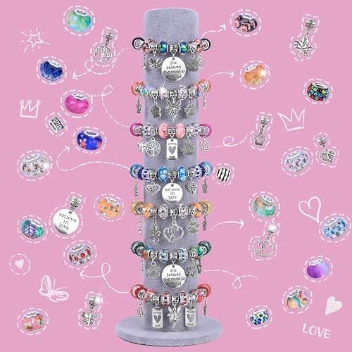 AIPRIDY Assorted European Craft Beads Large Hole Lampwork Spacer Beads Colorful European Beads for DIY Necklace Bracelet Jewelry Making (Lucky Beads) AI-Beads-Mixed 8-15 thumbnail 3
