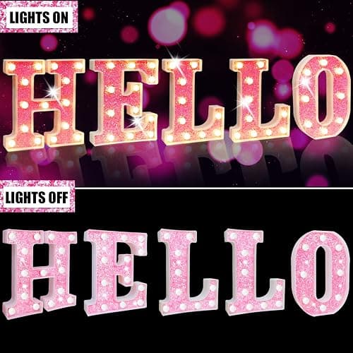 Light Up Letters, Glitter Alphabet Letter Sign Pink LED Marquee Letter Lights Battery Powered for Night Light Girls Bedroom Birthday Party Wedding Home Christmas Decorations Gift for Her-Pink O thumbnail 5