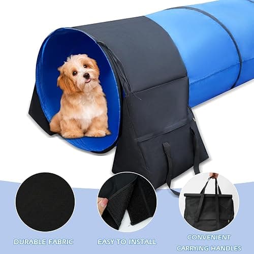 Rain Queen 10 Foot Dog Agility Tunnel with Sandbagsl - Premium Dog Agility Equipment for Effective Pet Agility Training. thumbnail 5