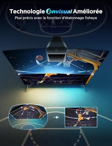 Govee RGBIC TV Backlight 3 Lite avec Correction Fish-Eye Fonction, Synchronisation pour TV 55-65 pouces, Ruban LED WiFi RGBICW 3,6 M avec Caméra, Perle de Lampe 4 Couleurs en 1, Contrôle Vocal et APP - 3,6M thumbnail 2