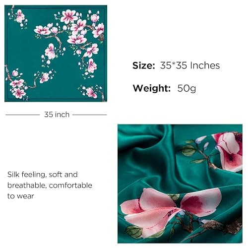 HBselect 4er Set große Kopftücher für Damen Sommer, Bandana Damen 90×90 cm | große quadratische Schals, Seidentuch Damen, vielseitiger Haarschmuck, Haartuch, Halstuch, Accessoires für Festival-Outfits thumbnail 3