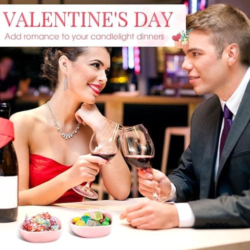 Zopeal 12 Pcs Heart Shaped Bowls Ceramic Dishes Heart Plates Multipurpose Salad Appetizer Plate Cooking Gift for Candy Sauce Sushi Dipping Serving Wedding Anniversary (Pink) thumbnail 6