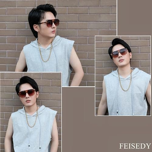 FEISEDY Retro Square Aviator Sunglasses Women Men 70s Vintage Trendy Plastic Frame Sun Glasses B2835 thumbnail 8