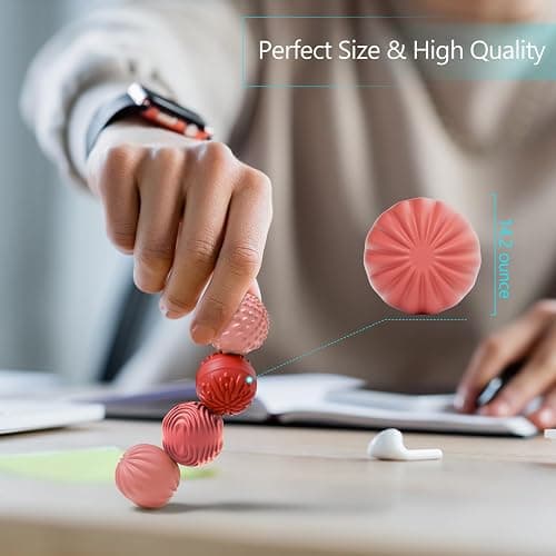 luckdoor Silicone Magnetic Balls Fidget Toys for Adults & Teens,4PCS Stress Relief Sensory Toys for Autism ADHD Anxiety,Fun Textures Gadgets,Office Desk Toy,Stocking Stuffers for Men Women Teen Gifts thumbnail 6