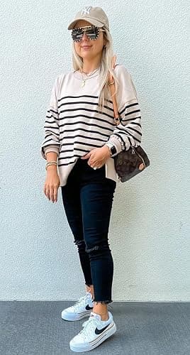 Womens Sweaters Causal Crewneck Batwing Sleeve Knit Top Side Split Oversized Pullover Sweater Loose Jumper thumbnail 2