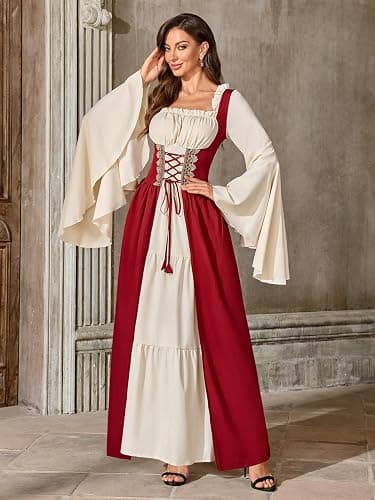 Abaowedding Women Renaissance Costume Medieval Dress Irish Cosplay thumbnail 3