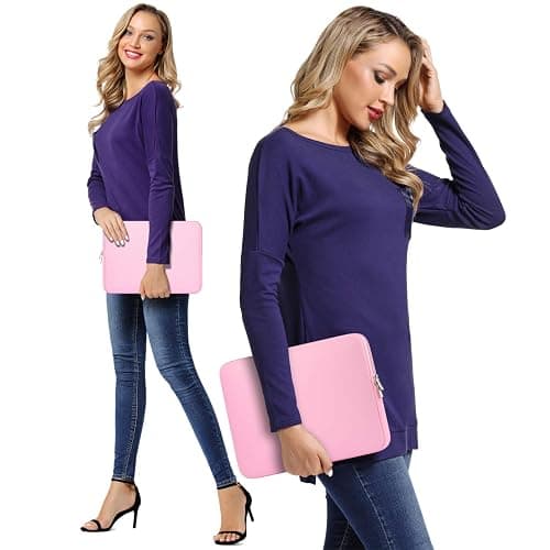 CCPK Laptop Sleeve Case for MacBook Pro 14 inch Mac Air 13 inch M4 M3 M2 M1 Compatible with Hp Lenovo Dell ASUS Computer Laptop Sleeve Bag Protective Carrying Case Cover 13-14 inch Accessories, Pink thumbnail 6