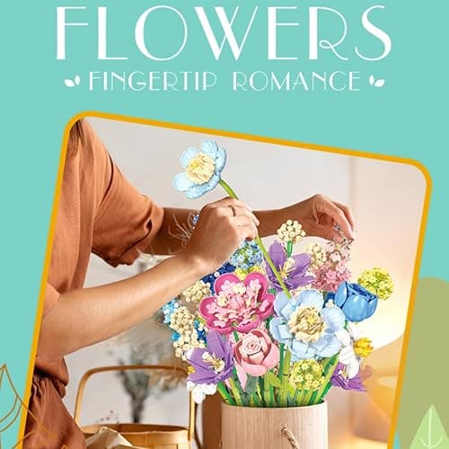 Flowers Building Set 865 PCS Flowers for Adults and Kids, DIY Building Toys with Vibrant Colors and Exceptional - Great Home Decor Gift for Christmas, Valentine's Day, Mother's Day - 13 Flowers thumbnail 6