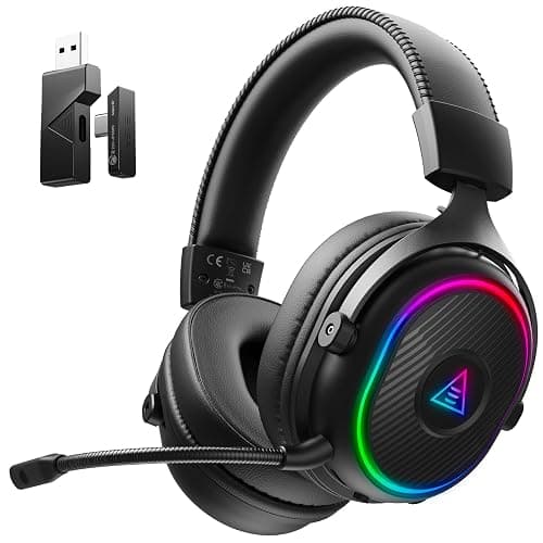 EKSA 2.4GHz Wireless Gaming Headset for PS5,PC,PS4,Switch,Mobile,Mac, Bluetooth Gaming Headphones with Microphone, RGB, 30ms Latency, 50H Battery, USB & Type-C Ultra, Wired Gaming Headset for Computer - Image 1